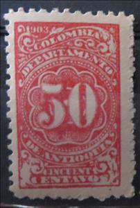 Stamp, Numeral, Colombia,  