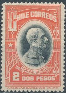 Stamp, General Manuel Blanco Encalada, Chile,  