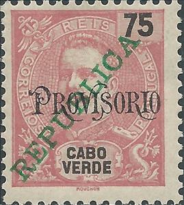 Stamp, King Carlos I, With Surcharge «REPUBLICA», Cabo Verde,  