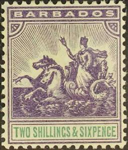 Stamp, Badge of Colony, Barbados,  , Mythology