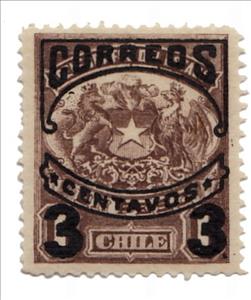 Stamp, Coat of Arms, Chile,  