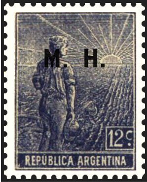 Agriculture stamp ovpt. “M.H.”