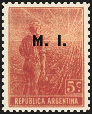 Agriculture stamp ovpt. “M.I.”
