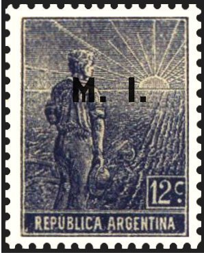Agriculture stamp ovpt. “M.I.”