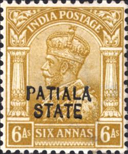 Stamp, King George V, India, Princely States,  