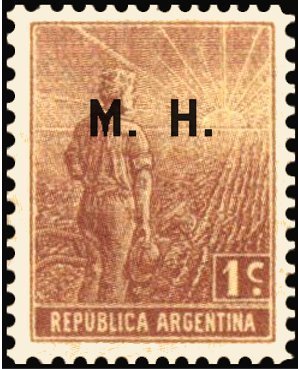 Stamp, Agriculture stamp ovpt. “M.H.”, Argentina,  , Agriculture