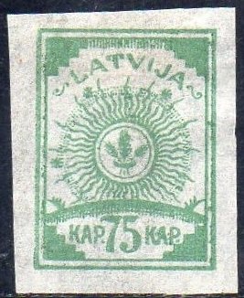Stamp, Ears in the circle of the Sun, Latvia,  