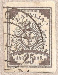 Stamp, Ears in the circle of the Sun, Latvia,  