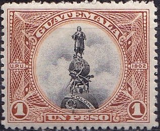 Stamp, Colombus Monument, Guatemala,  