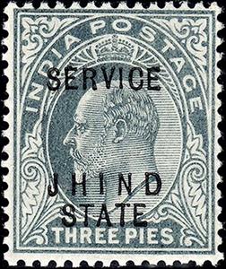 Stamp, King Edward VII., India, Princely States,  