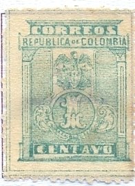 Stamp, Coat of arms, Colombia,  