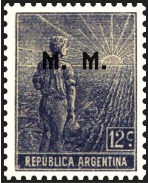 Agriculture stamp ovpt. “M.M.”