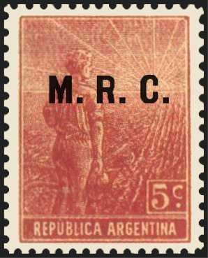 Stamp, Agriculture stamp ovpt. “M.R.C..”, Argentina,  , Agriculture