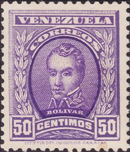 Stamp, Bolivar, Venezuela,  