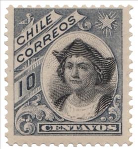 Stamp, Christopher Columbus (1451-1506), Chile,  