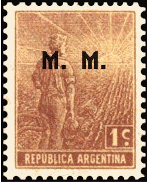 Agriculture stamp ovpt. “M.M.”