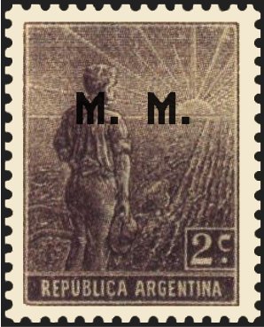 Agriculture stamp ovpt. “M.M.”