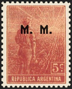 Stamp, Agriculture stamp ovpt. “M.M.”, Argentina,  , Agriculture