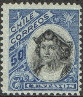 Stamp, Christopher Columbus (1451-1506), Chile,  