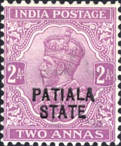 Stamp, King George V, India, Princely States,  
