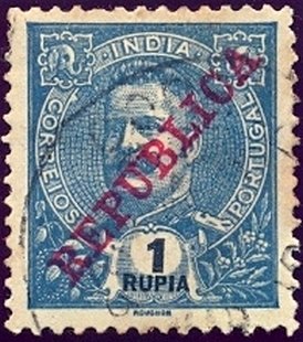 Stamp, Carlos I, India, Portuguese,  