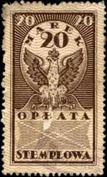 Revenue Stamp, Eagle, Poland,  