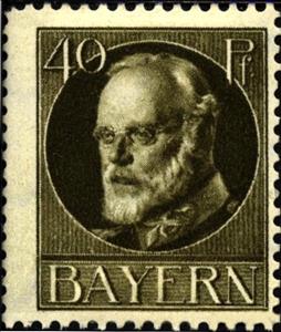 Stamp, King Ludwig III, German States,  