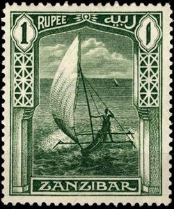 Stamp, Dhow, Zanzibar,  , Sailing Ships