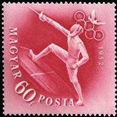 Stamp, Fencing, Hungary,  , Sport, Olympic Games, Martial Arts, Fencing