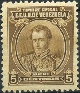 Revenue Stamp, Antonio José de Sucre, Venezuela,  