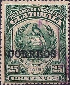 Telegraph Stamp Overprinted "CORREOS"