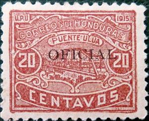 Stamp, Ulua bridge overprinted, Honduras,  , Bridges