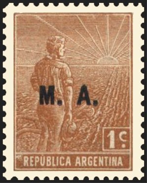 Agriculture stamp ovpt. “M.A.”