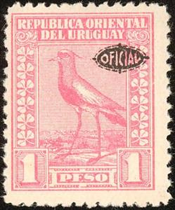 Stamp, Southern Lapwing (Vanellus chilensis), Uruguay,  , Birds, Animals (Fauna)