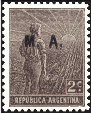 Agriculture stamp ovpt. “M.A.”