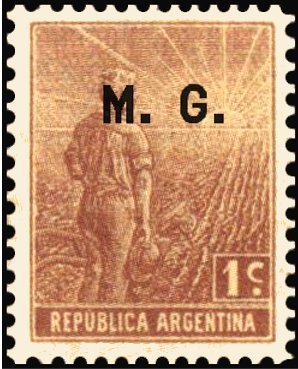 Agriculture stamp ovpt. “M.G.”