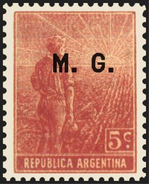 Agriculture stamp ovpt. “M.G.”