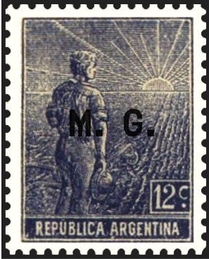 Agriculture stamp ovpt. “M.G.”