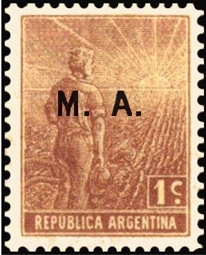 Agriculture stamp ovpt. “M.A.”