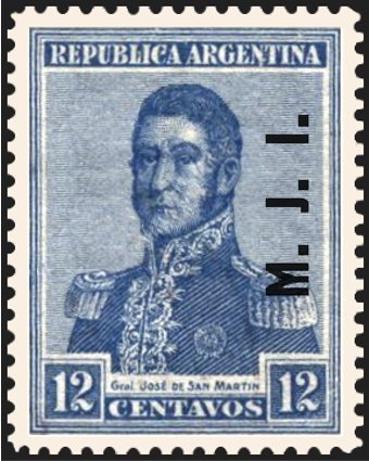 José Francisco de San Martín (1778-1850), ovpt. “M.J.I.”