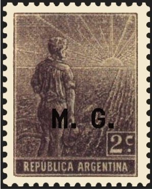 Agriculture stamp ovpt. “M.G.”