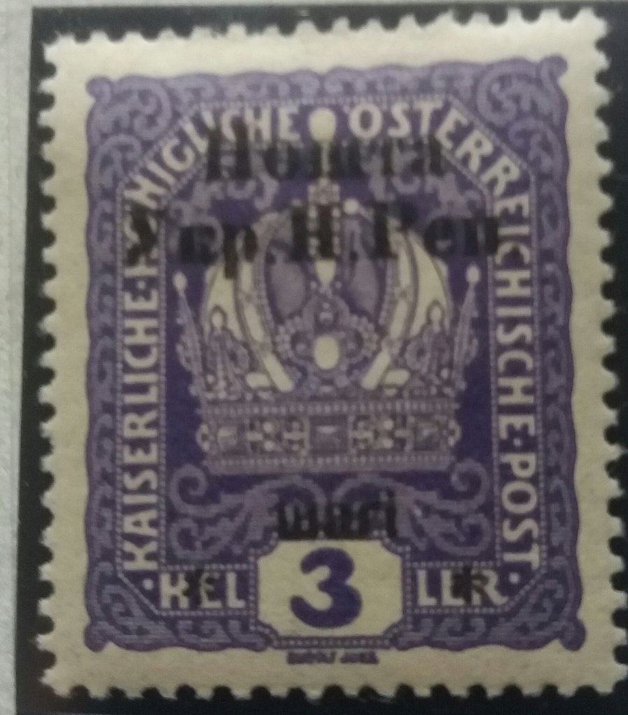 Austrian stamp with black overprint