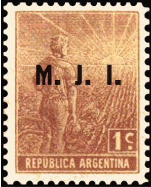 Agriculture stamp ovpt. “M.J.I.”