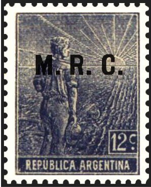 Agriculture stamp ovpt. “M.R.C..”