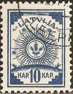 Stamp, Ears in the circle of the Sun, Latvia,  