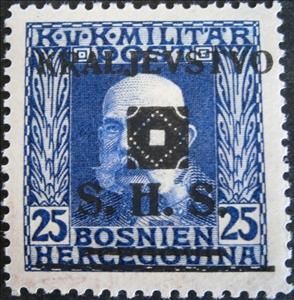 Stamp, Emperor Franz Joseph I., Kingdom of Serbs, Croats and Slovenes,  