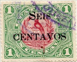 Stamp, National Emblem - 6c on 1c, Guatemala,  , Coats of Arms