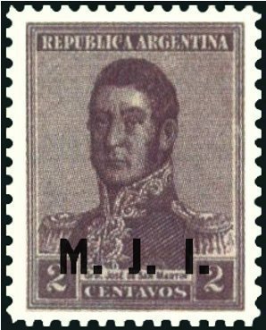 San Martin, ovpt. “M.J.I.”