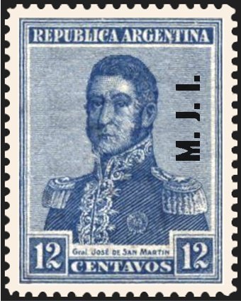 San Martin, ovpt. “M.J.I.”