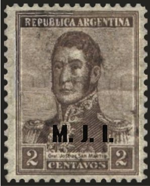 San Martin, ovpt. “M.J.I.”